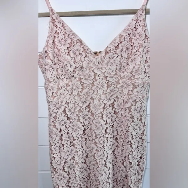 Lulus Sweet Blossom Blush Pink Lace Floral‎ Dress Size 10 - Image 3