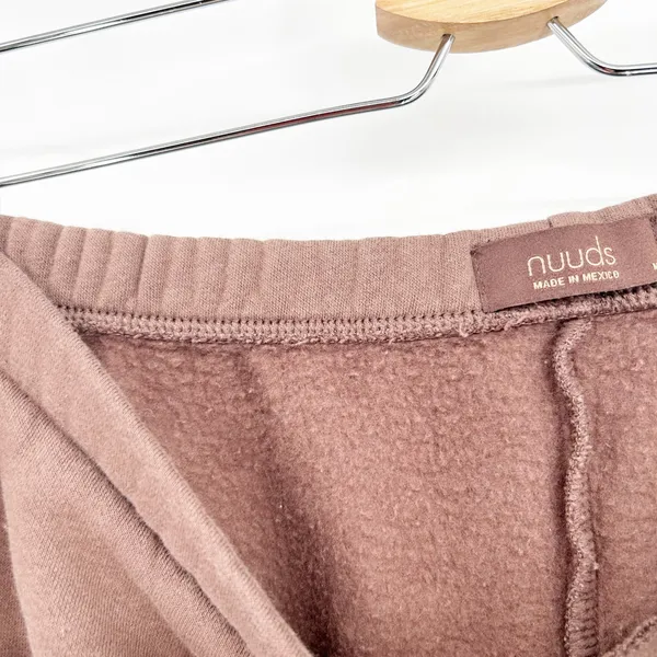 Nuuds Womens Oversized Brown Fleece Lined Classic Sweatpants‎ Joggers Size M - Image 7