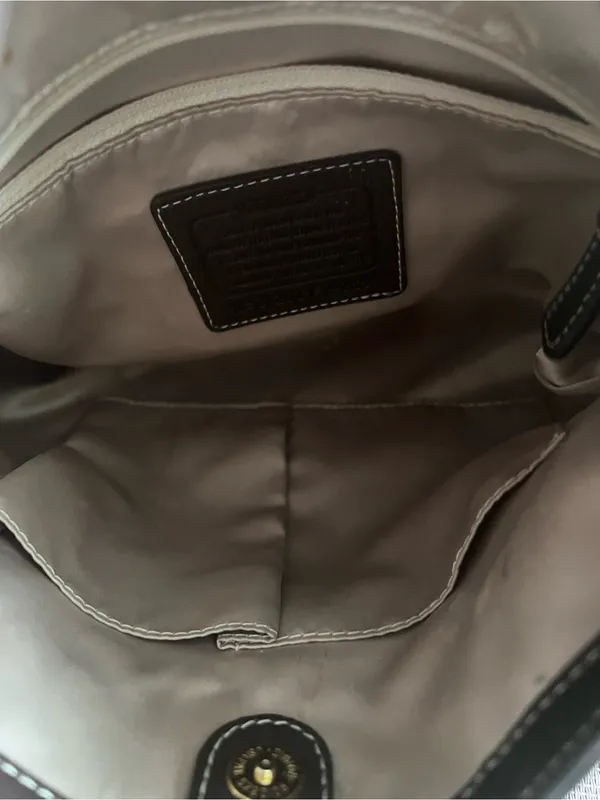 Coach Dark Brown Pebbled Leather Bag with Gold Hardware - Image 10
