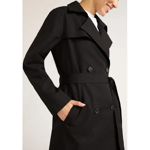 Sofia Jeans Womens Trench Coat Sz M Black Soot Double Breasted Belted Long - Image 5