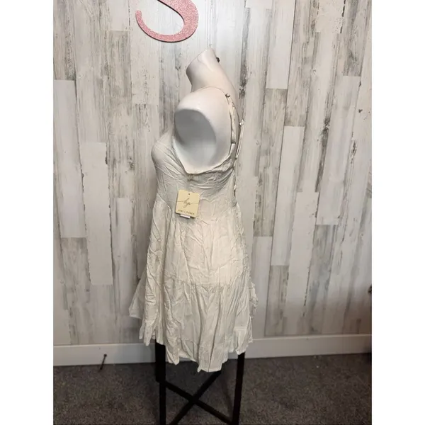 Kiwi + Punch Queen Cream Sundress XS – Smocked Bust, Adjustable Straps, Flowy Ra - Image 3