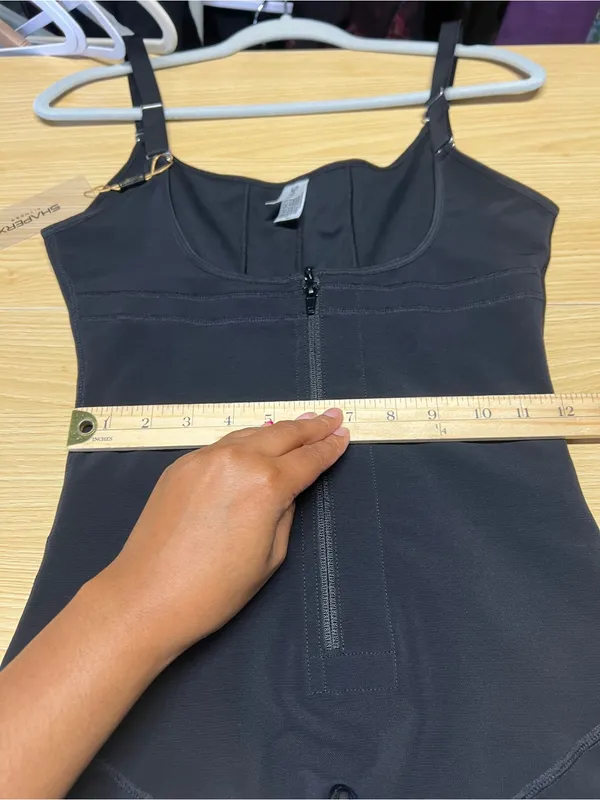 SHAPERX Fitness Black Zip Front Tummy Control Butt Lifter Faja Bodysuit M - Image 16
