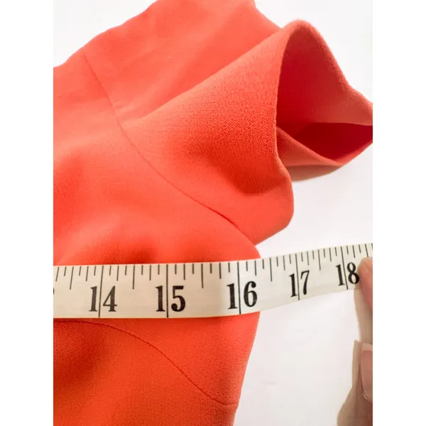 Alice + Olivia Aleah Off Shoulder Dress 6 Tangerine Orange Fitted Sheath - Image 11