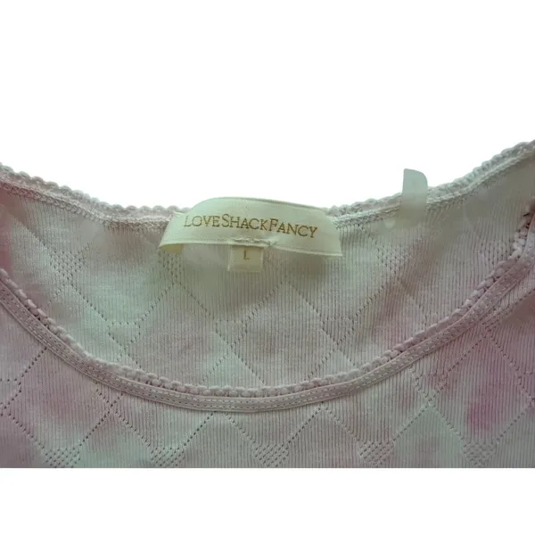 Love Shack Fancy Yulia Long Sleeve Top Size Large hand Dye Sugar Poppy Pink - Image 3