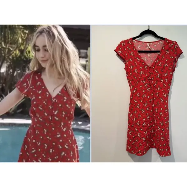Sabrina Carpenter x Aeropostale Mini Dress XS Ditsy Floral Travel Preppy Concert - Image 2