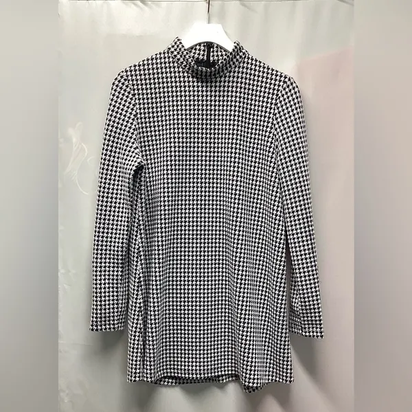 Tyler Boe houndstooth dress With Leather Detail Size XS - Image 8