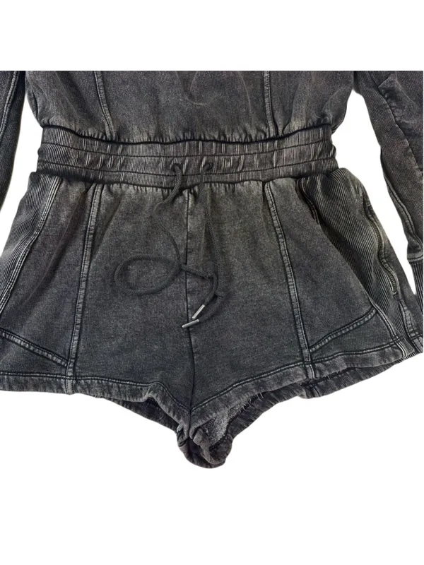 Free People Movement Grey Intercept Romper Lounge Comfort Size M (oversized) - Image 7