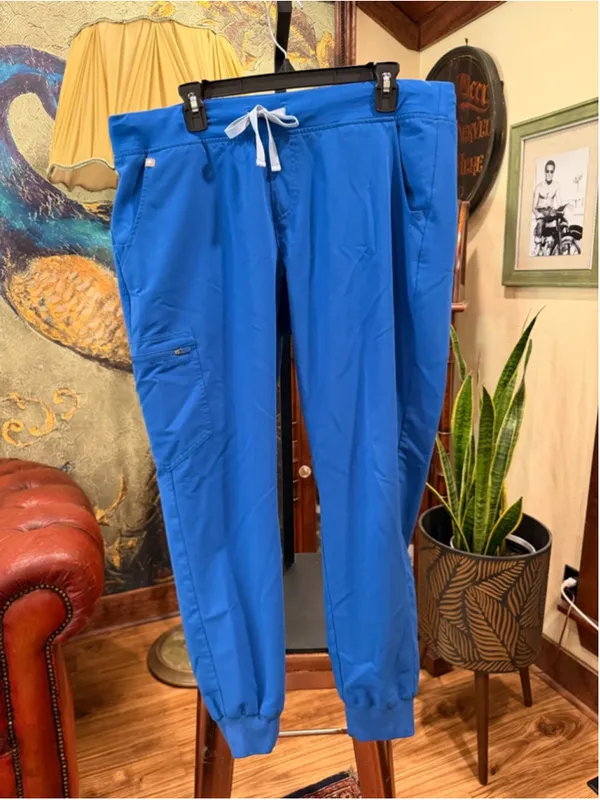 FIGS Technical Collection Scrub Pants XL Royal Blue Jogger Drawstring Cargo Wome - Image 2