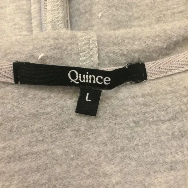 Quince super soft fleece hoodie heather gray large - Image 6