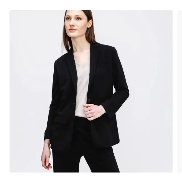 NWT Ministry of Supply Velocity Boyfriend Blazer Black Stretch Size 10 - Image 2
