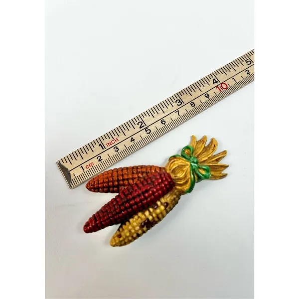 Papel Giftware Vintage Pin Brooch Thanksgiving Harvest Corn Red Orange Yellow Us - Image 5