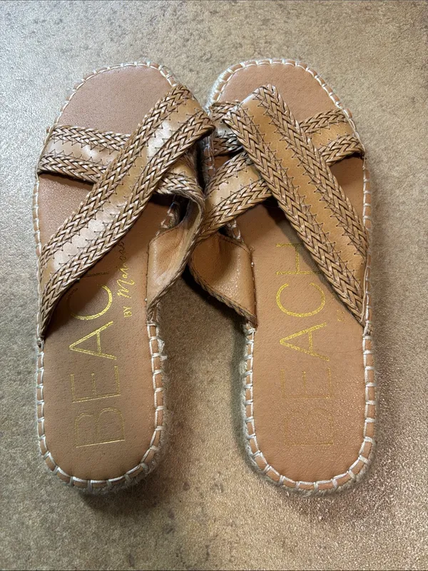 BEACH by Matisse Tan Braided Espadrille Slide Sandals - Image 2