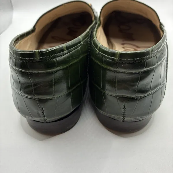 Sam Edelman Women’s Loraine Loafers Emerald Green Croc Embossed Slip On 7.5 - Image 3