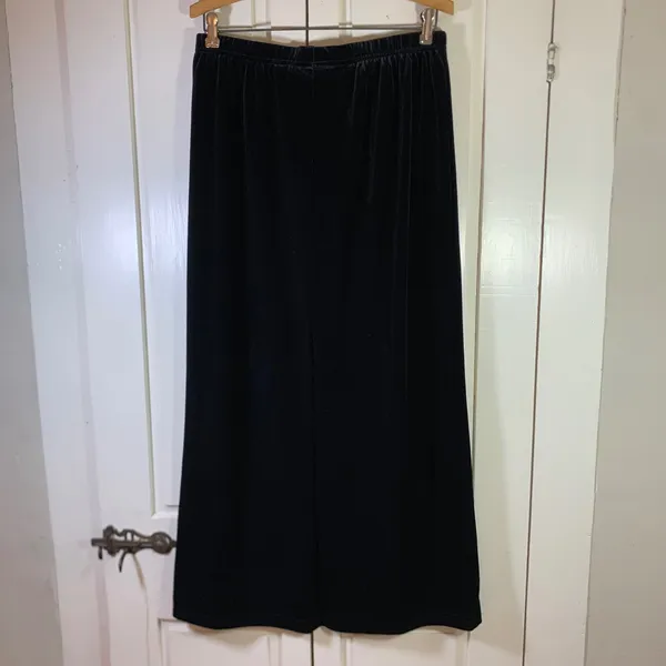 Hot Cotton Marc Ware Womens Velvet Maxi Skirt Black Elastic Waist Large USA Made - Image 2