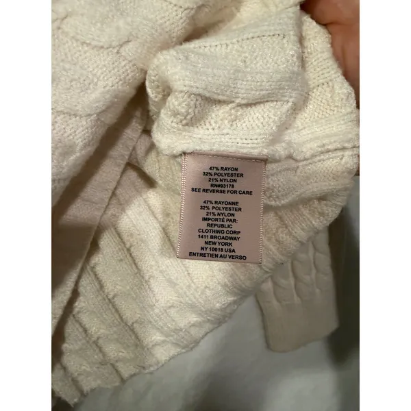 Philosophy Republic Clothing Cream Cable Knit Mock Neck Sweater‎ Small - Image 8
