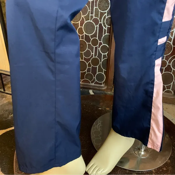 Nike Blue And Pink Partial Zipper Leg Drawstring Waist Track Pants (M) - Image 6