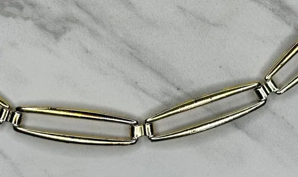 Skinny Silver Gold Chain Link Belt Large XL Two Tone ✨ - Image 7