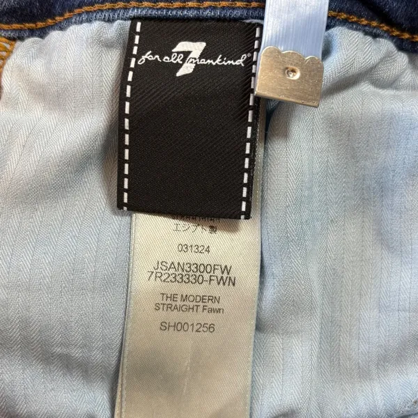 7 For All Mankind The Modern Straight‎ Jeans Women 31x25 Raw Hem Cropped (cut) - Image 11