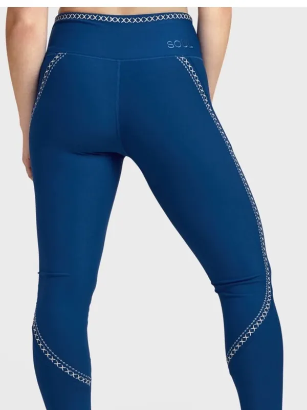 soulcycle Contour‎ Stitch Legging in Deep Teal Blue small - Image 3