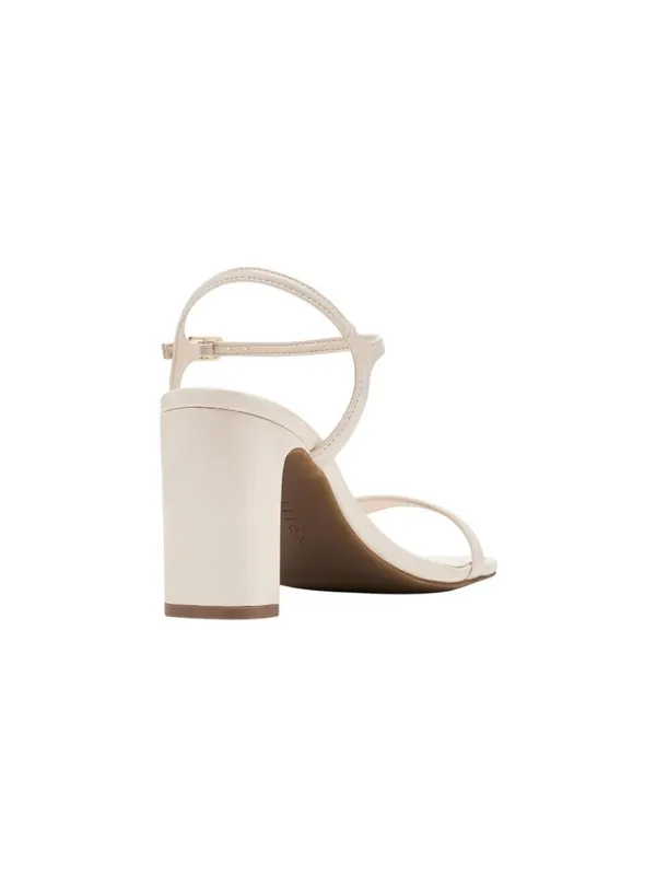 NWT Anne Klein Square Toe Dress Sandals Block Heel Bone Crinkle Off White 9M - Image 3