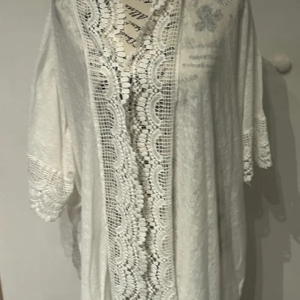 White Lace Kimono Cardigan Size 18W - Image 2