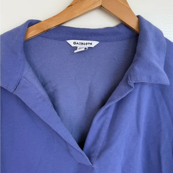 Athleta Retroterry Polo Sweatshirt Purple Lavendar Long Sleeve Collar Size M‎ - Image 5