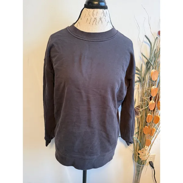 Lululemon Perfectly Oversized Crewneck Sweatshirt Black Charcoal Grey A1‎ - Image 2