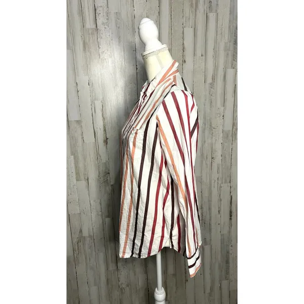 Madewell Women's XS‎ Striped Button-Up Shirt Long Sleeve Casual Relaxed Fit - Image 9