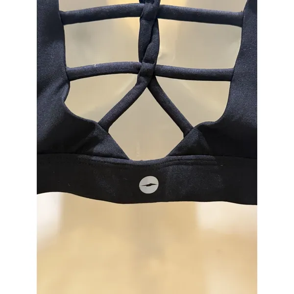 Avia Sports Bra Women Medium (8-10) Activewear Criss Cross Back Peephole Black M - Image 5