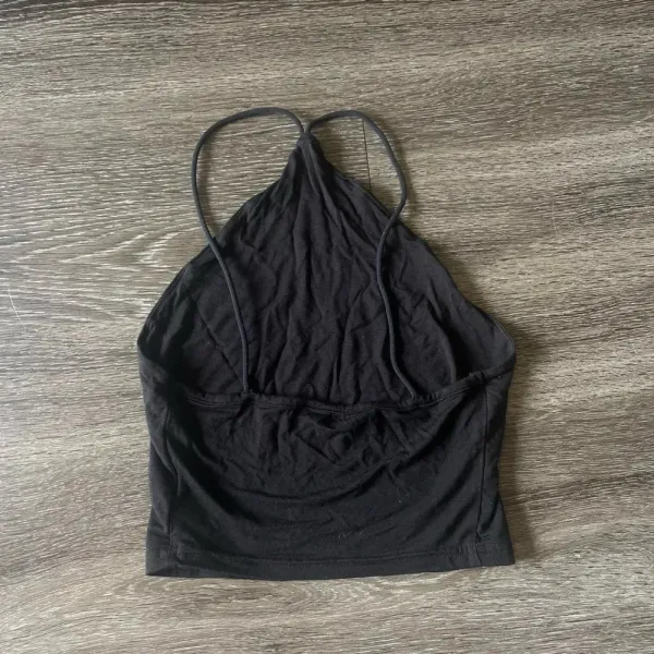 SheIn NWOT Black spaghetti strap halter crop top tank top - Image 2
