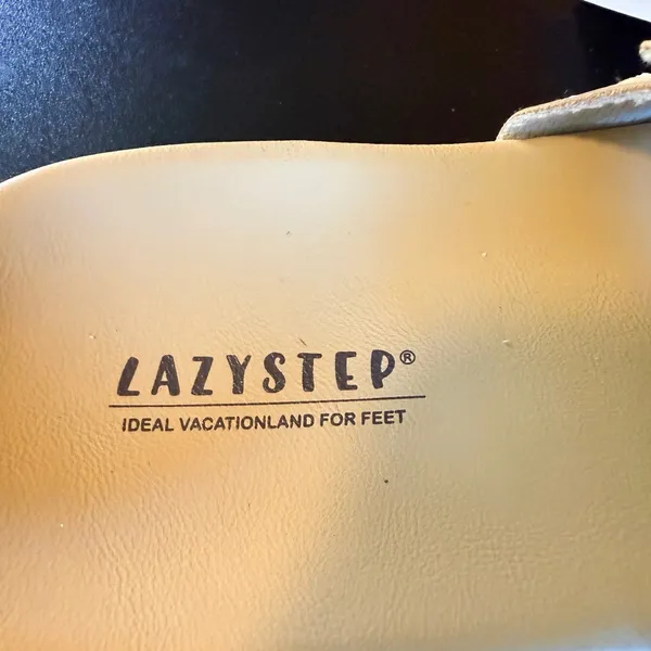 Lazystep Slide Sandals Size 6 Beige New Adjustable Double Strap Comfort Shoes - Image 7