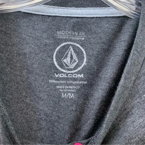 Volcom Modern Fit Logo Gray/Yellow Short Sleeve T-Shirt - Image 2
