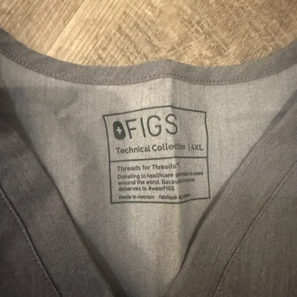 Figs Charcoal‎ Short Sleeve scrub top Tee - Image 2