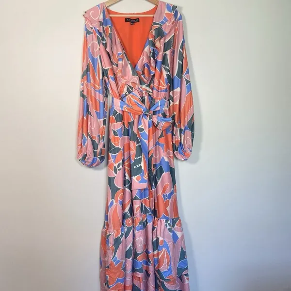 Eloquii Maxi Dress Tropical Vacation Cruise Beach Pool Colorful‎ Size 16 Floral - Image 4