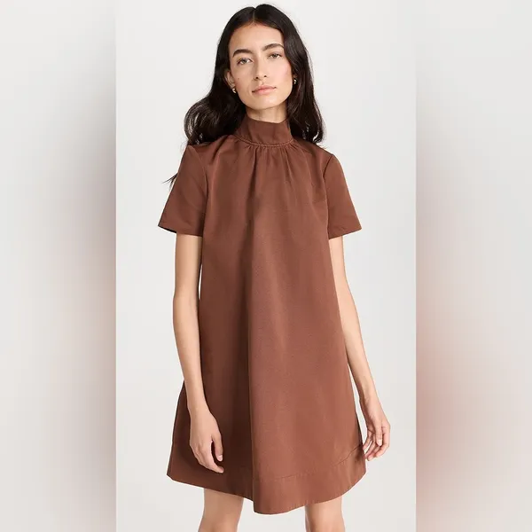 Staud Mini Ilana Dress in Clove Brown S - Image 6