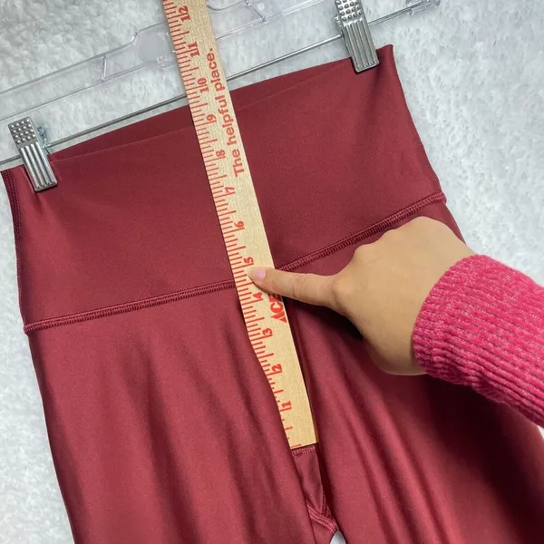 ALO High Waist Airbrush Leggings XS Extra Small Red Burgundy Athleisure Pants - Image 4