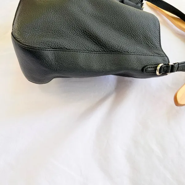 Kate Spade | Black Pebbled Textured Cow Leather Hobo Shoulder Bag Purse - Image 6