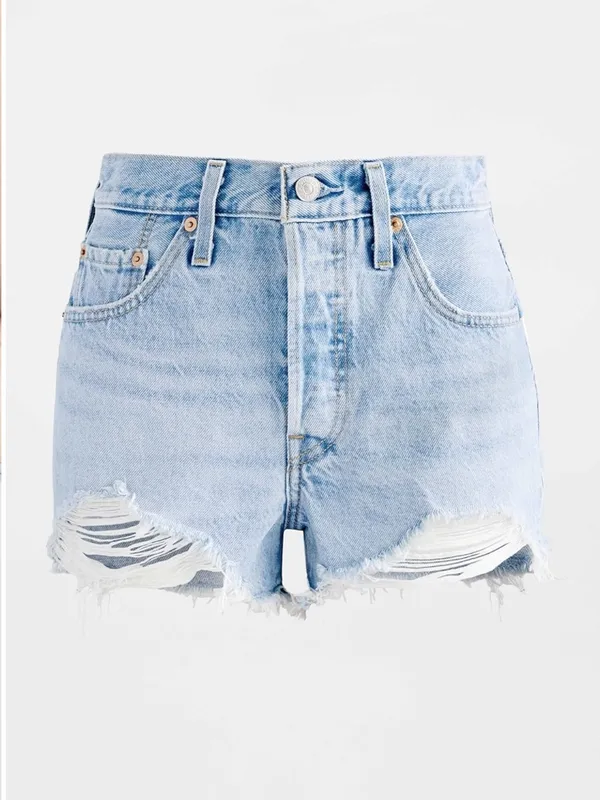 Levi’s 501 Original Denim Jean Shorts size 31 in Luxor Light Blue $75 - Image 4