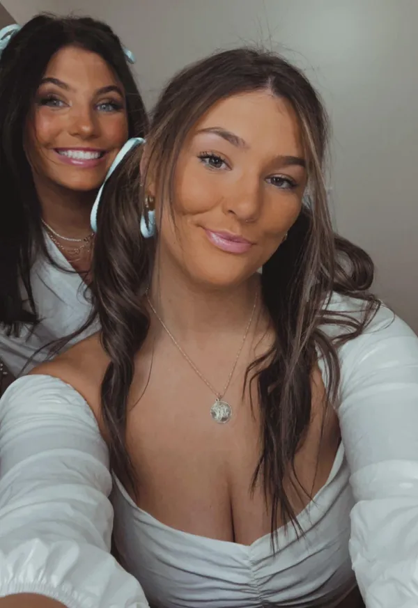 Blue Blush White Cropped Long Sleeve Top - Image 4