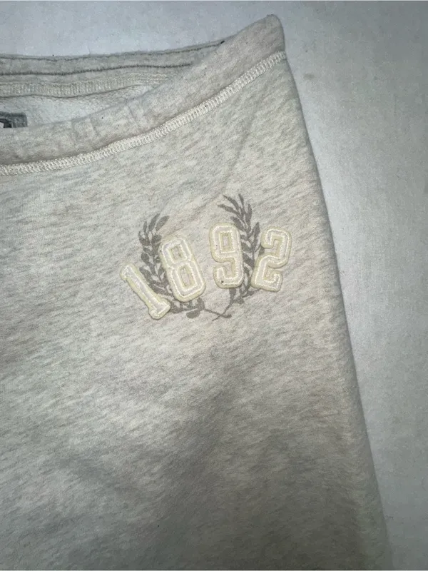 VTG Y2K Abercrombie & Fitch Sweatpants Gray Spellout Back Logo Joggers Large - Image 3