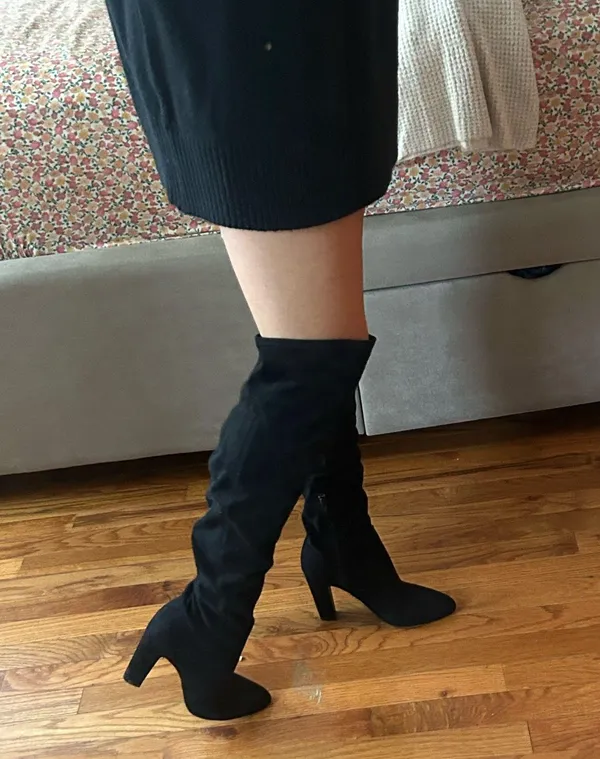 Knee high black suede boots Size 6.5 - Image 3