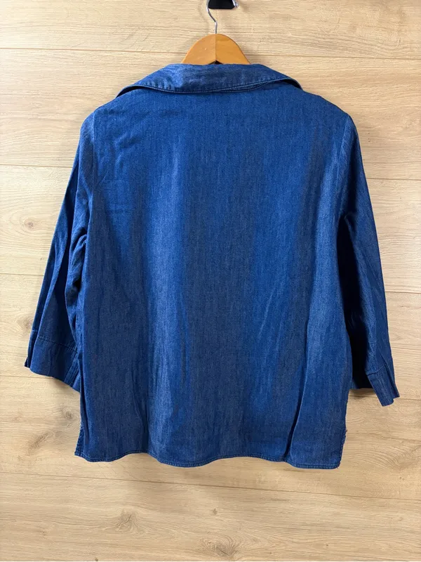 Alfred Dunner Chambray Button-Front 2-piece Layered Shirt - Image 6