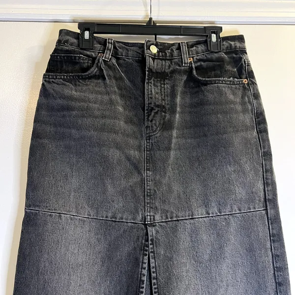 Reformation Tazz Maxi Denim Skirt size 28 gray wash - Image 2