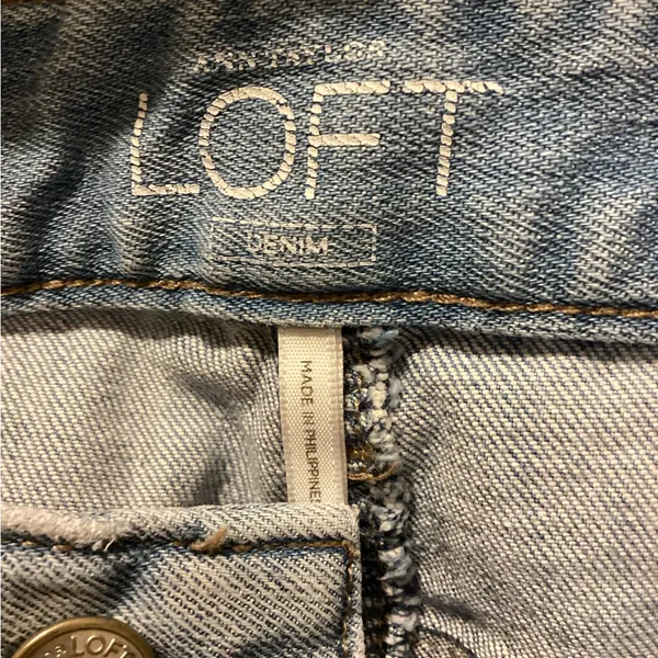 Light Blue Distressed Jeans by Loft size 14 slim - Image 4