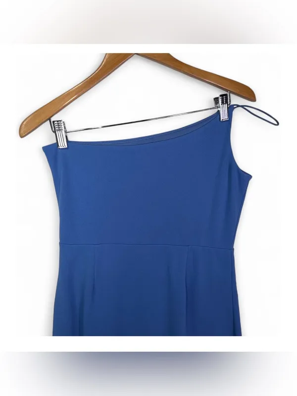 Lulus Women’s Elegant Allure Slate Blue One-Shoulder Sleeveless Midi Dress Size - Image 11