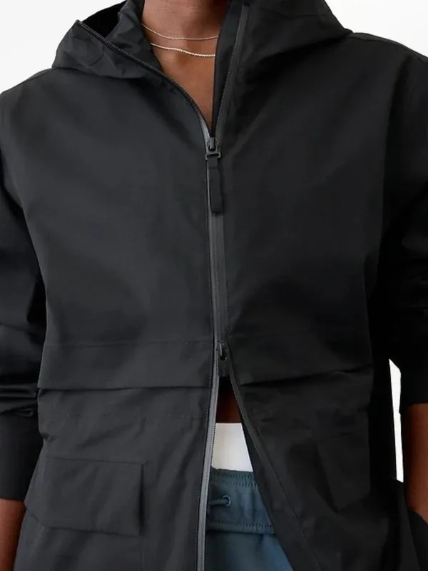 New Athleta M Utility Rain Jacket Black Medium Regular - Image 3