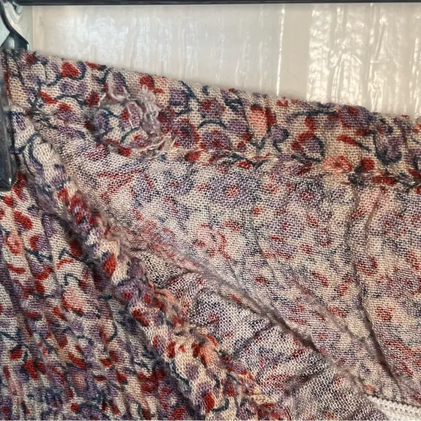 American Eagle Strapless Maxi Dress With Side Slit Sz XL Pink Floral Smocked - Image 9