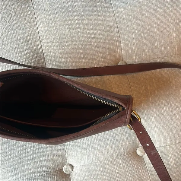 VTG 1993 COACH Brown MITCHELL Zip Leather Bag USA 9938 - Image 8