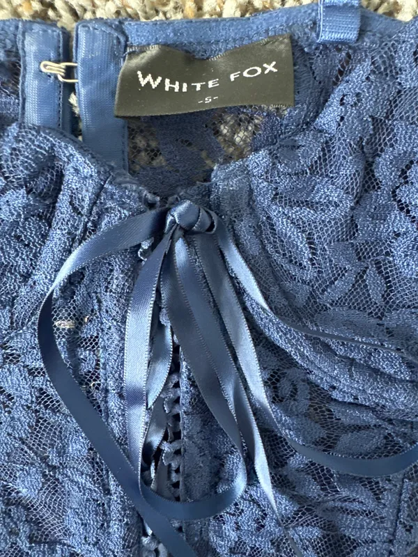 White Fox Boutique Going Out Top Navy Blue - Image 3