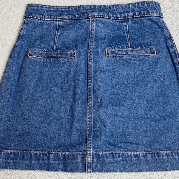 Free People We The Free Mini Skirt Womens 25 Denim Button Front Super High Rise - Image 4